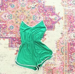 Ribbed Halter Romper